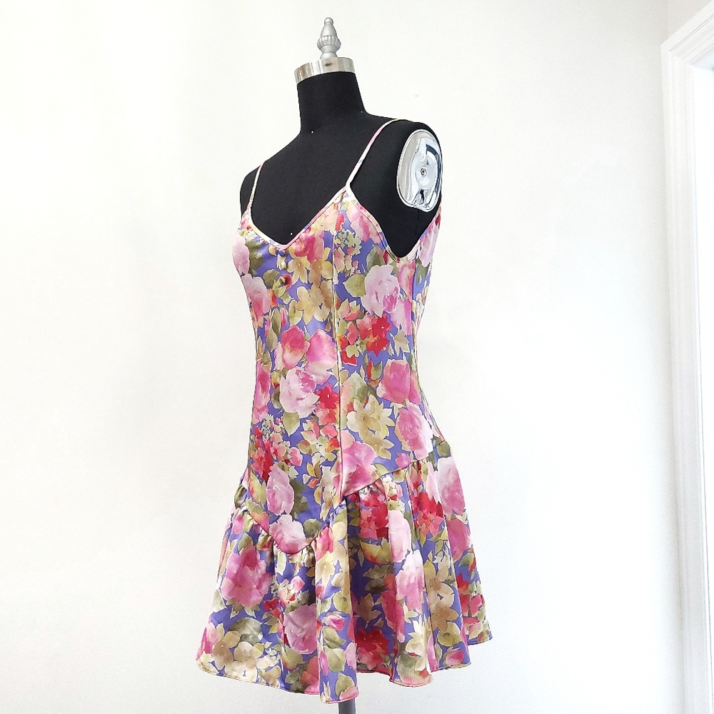 Etam Paris Y2K Euro French Fairycore Lingerie Floral Flirty Mini Dress - Picture 6 of 12